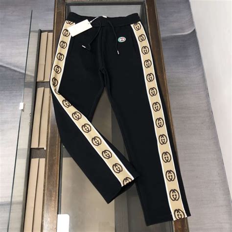 fake gucci sweatpants black|brand new gucci sweatpants.